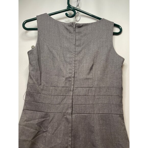 H&M dress womens 6 sleeveless fitted knee length back slit gray - Picture 8 of 14